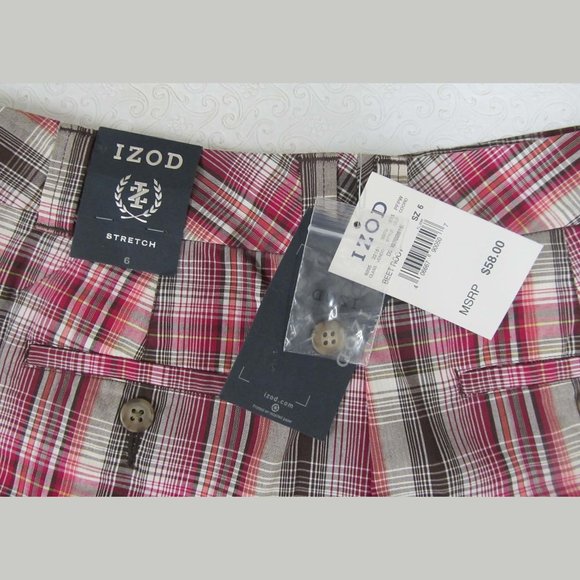 Ladies IZOD Shorts Size 6 Multicolored Stripe NEW - Picture 3 of 4